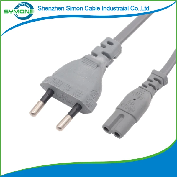
High-quality Euro gray 2PIN Power Cord 220v AC Power Cable for PS4 radio 