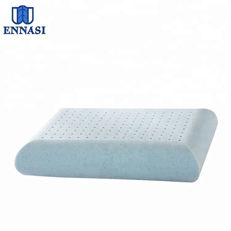 Breathable Soft Ventilated Cool Gel Memory Foam Bed Sleep Pillow - Washable Cover Case CE 100% Polyester Adults Neck Rectangle