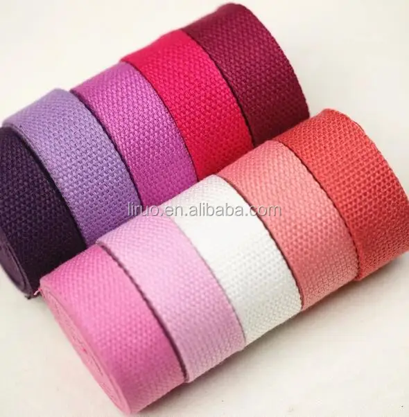 Heavy duty Colorful Woven polycotton Webbing for Bag Strap yoga belt
