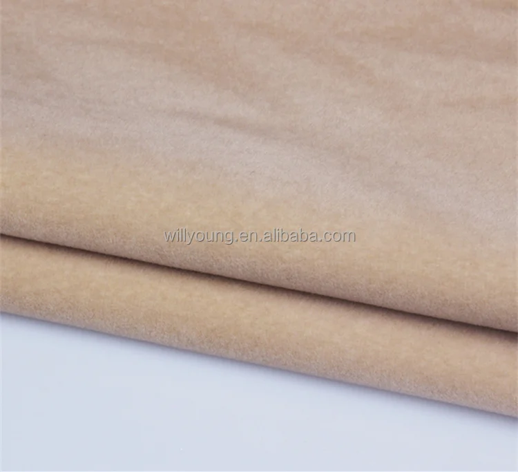 flocking fabric laminated cotton 150cm khaki color 100% nylon fur and cotton base tc fabric for sofa cushion car seat covers