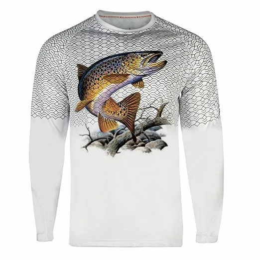 Не впитывает запахи, купальный костюм с защитой от ультрафиолета 50 +, защита от ультрафиолета, одежда для защиты от солнца с капиллярами для отвода влаги из полиэстера и спандекса для мужчин с длинным рукавом сетки вентилируемый от УФ-лучей рубашек рыбно