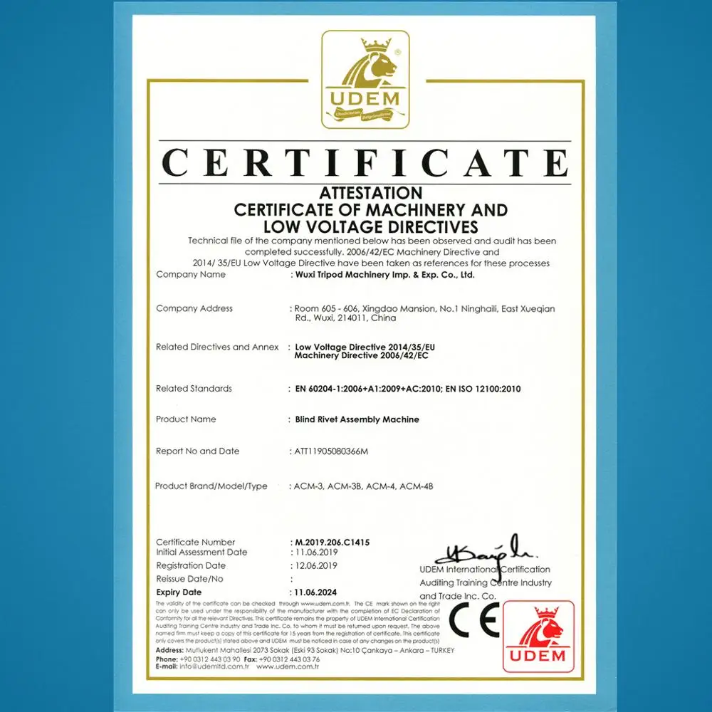 Blind rivet machine for assembling blind rivet, blind rivet machine