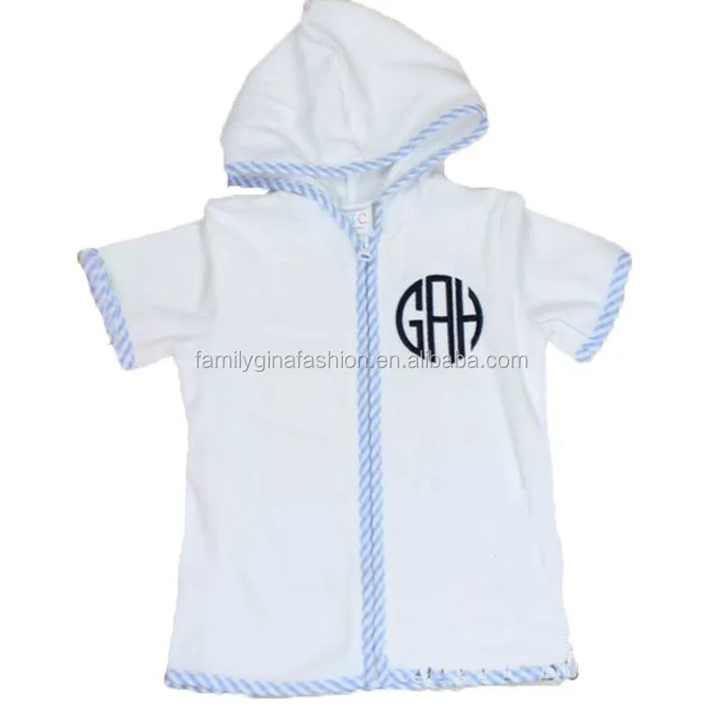 Monogram Beach Cover Up Seersucker Swimsuit Set Toddler Boys Swimming Trunks And Coverup