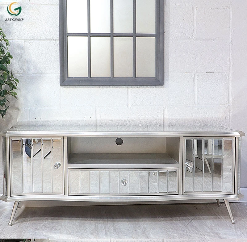 Французская мебель для спальни, антикварная Венецианская тумбочка с металлическим основанием, зеркальный прикроватный столик