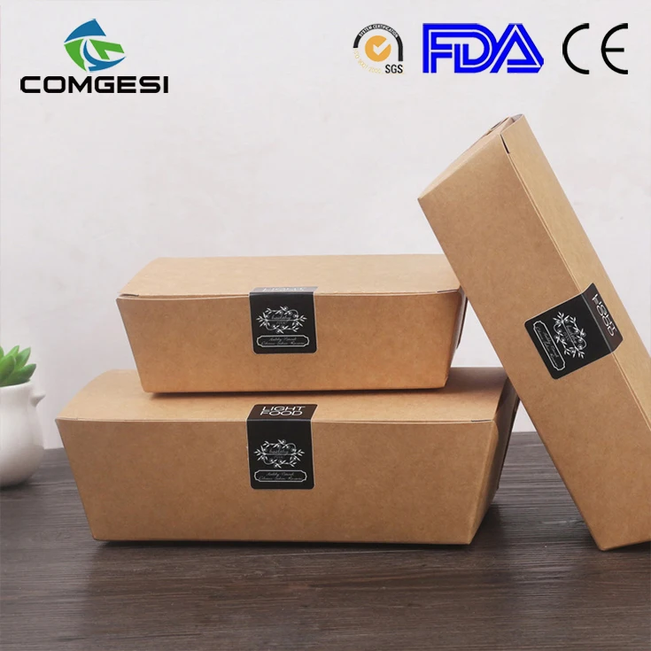 Hot sale custom made paper fast food chips fried chicken box packaging take out food container