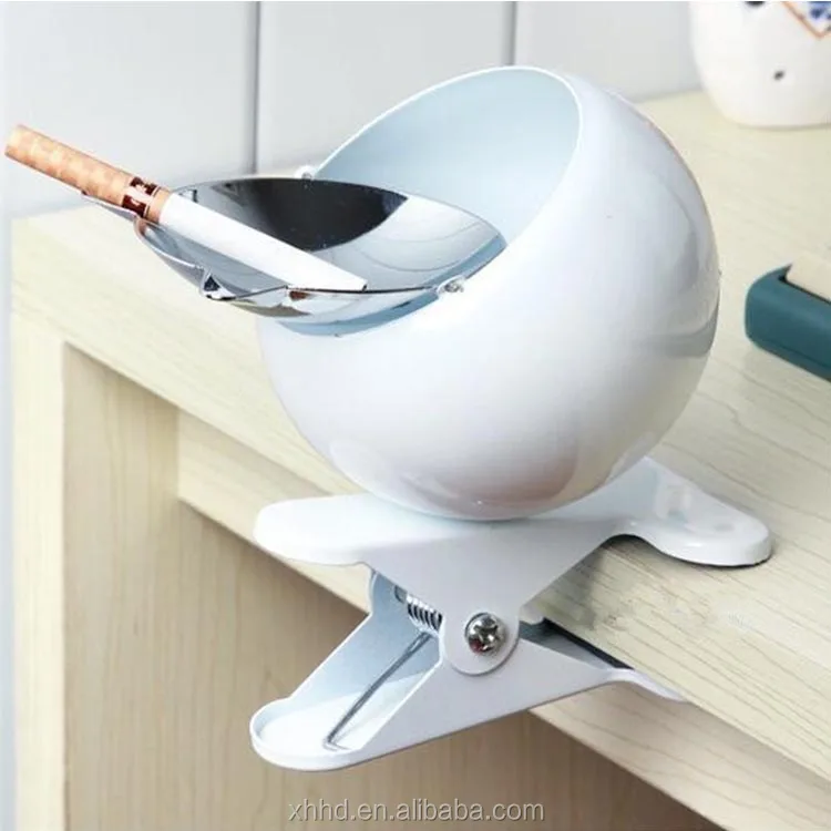 High Quality Funny Design Metal Ashtray With Cilp Cigarette Cendrier Smoking Cinzeiro For Table Home Accessories Decoration