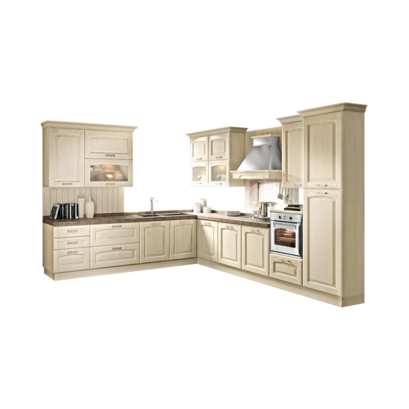 customized solid wood rubber wood kitchen units kitchen design