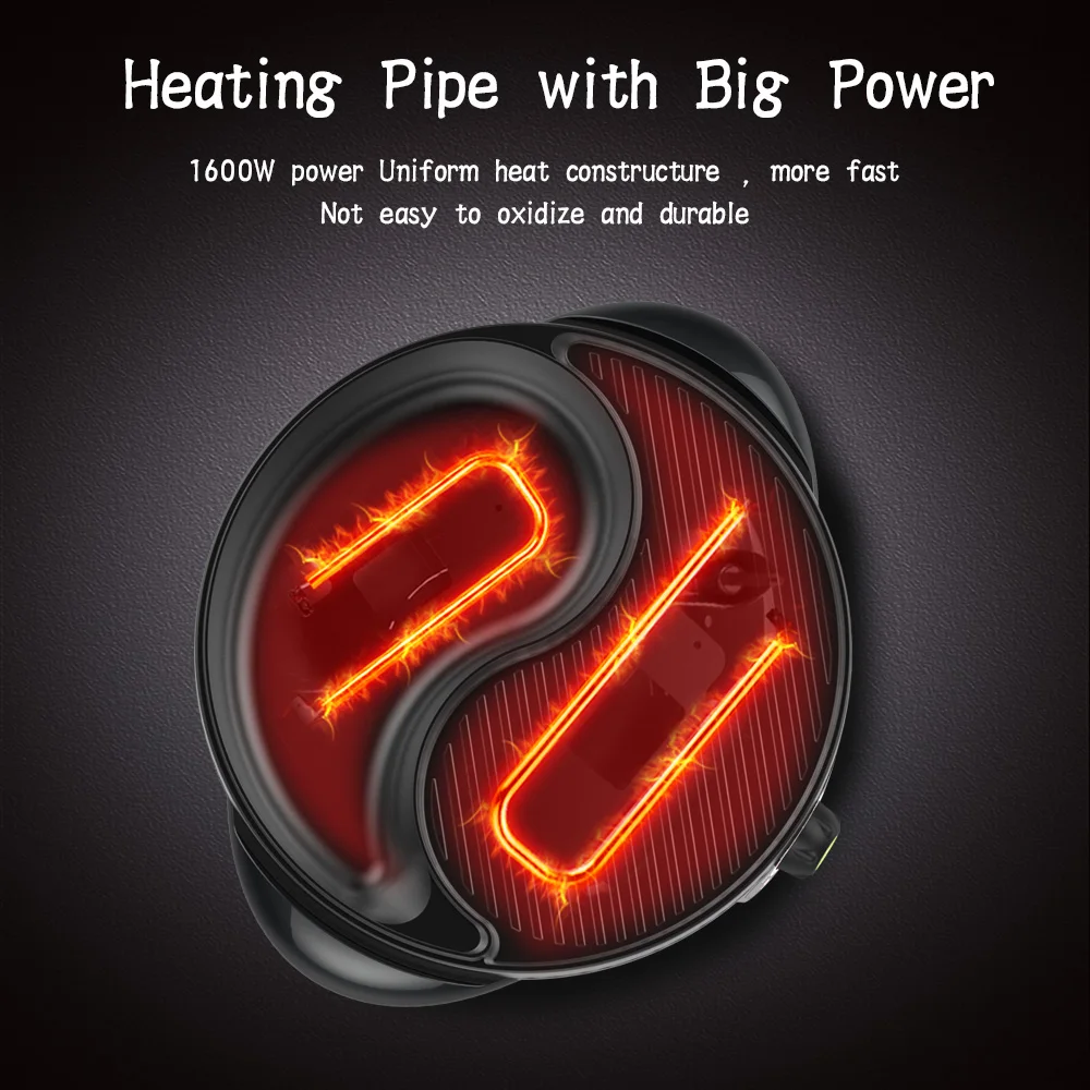 Liven Electric BBQ Grill with Hot Pot