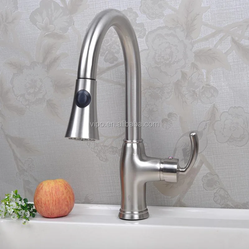 Матовый никель коммерческий американский стиль вытяжной кухонный кран 14107-BN