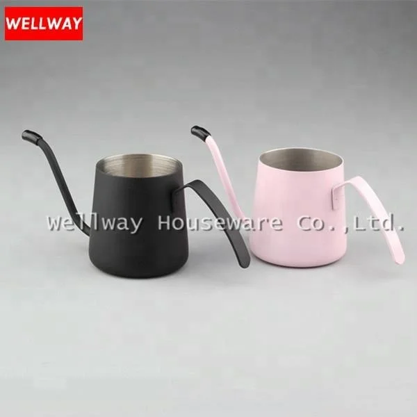 Long Narrow Spout Coffee Pot - 304 Stainless Steel with Hanging Ear Hand Blunt Pouring Over Gooseneck Kettle For Coffee And Tea