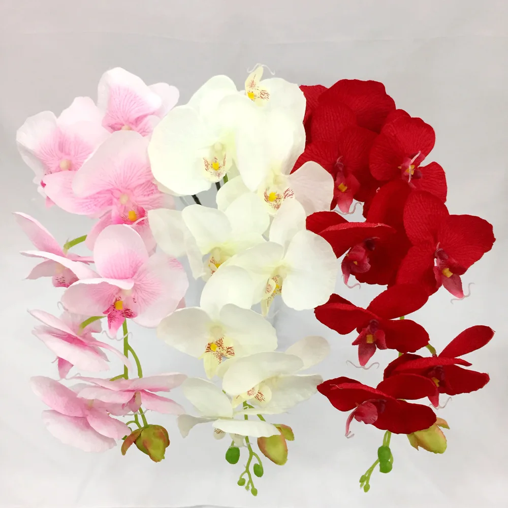 Mini Bright Pink Orchid artificial silk butterfly orchid flowers orchids yellow flowers arrangement