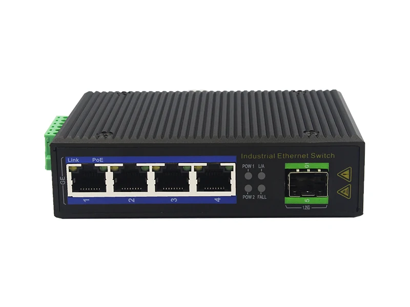Telecom equipment all gigabit 1fiber SFP with 4 port PoE industrial switch for video camera