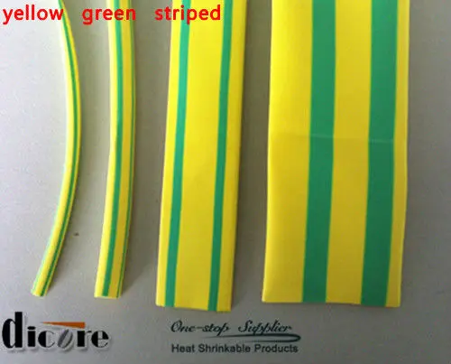 Термоусадочная рукав для маркер / желтый зеленый полосатый / PE материал