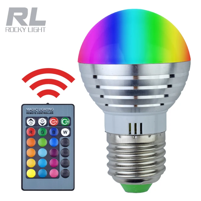 3W 5W 9W E27 base IR Remote Controller rgbw color changing light lamp led rgb bulb