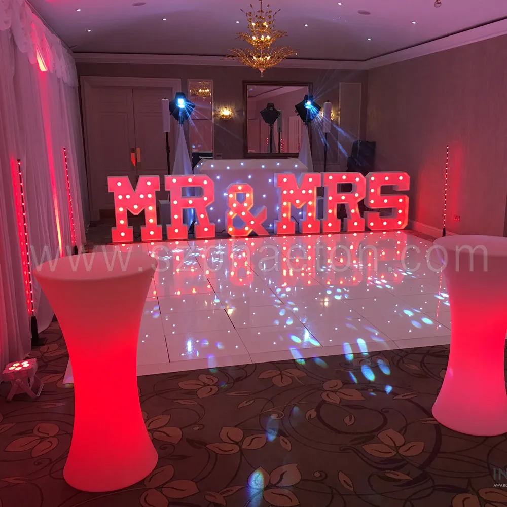 Mr and mrs 4ft led light letters, stackable quality assurance giant marquee letters large for mariage wedding decoration