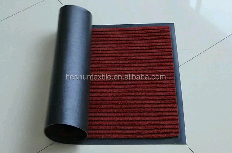 Flooring mat with PVC Vinyle back double stripe carpet manufacturer