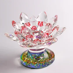Wholesale Buddhist Religion Votive Crystal Glass Lotus Flower Candle Holder Home Goods Tea Light Ghee Candle Wax Holder