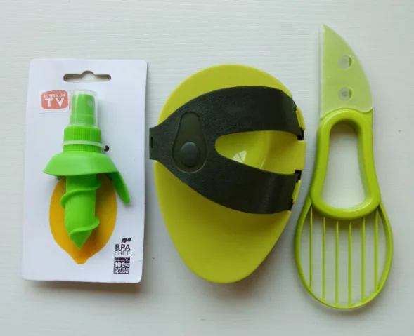 
Hot selling set of 3 kitchen tool kitchen gadget avocado saver slicer citrus sprayer 
