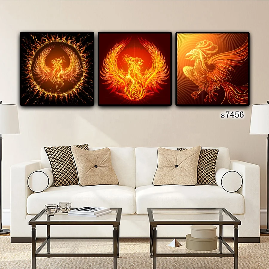 
Framed Decorative Animal Wall Art Printing Phoenix Paintings on Canvas 