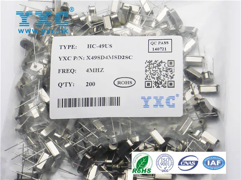 4 МГц 20ppm 20pF 2-DIP 49US Кристалл резонатора 4 М 4 МГц 4.00000 МГц HC-49US Кварцевого генератора