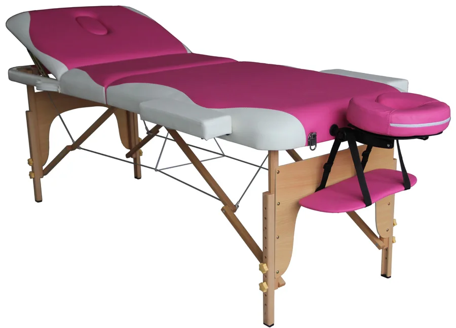 3 section Wooden massage table blue