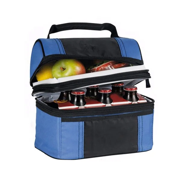 Promotional out door cooling lunch box insulated lunch bag large ice cooler delivery frozen food box with zipper