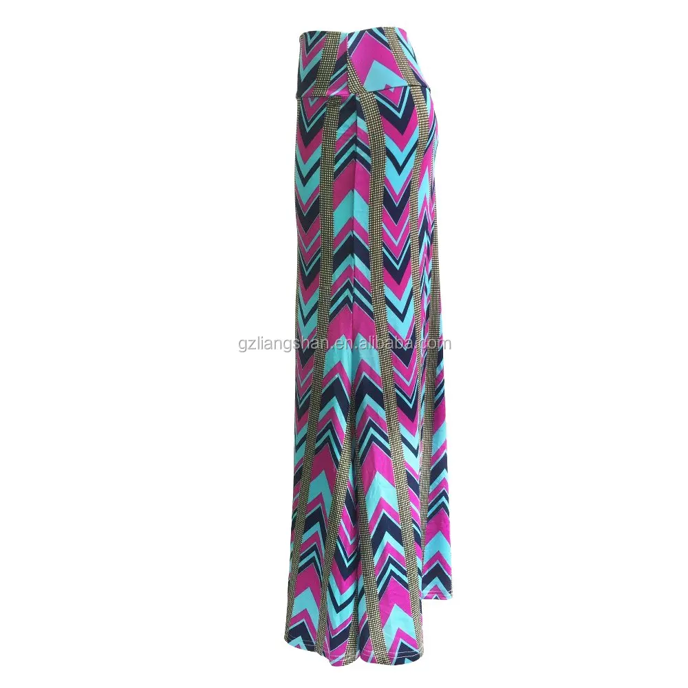 OEM Wholesale women high waist floral maxi long skirt for lady sublimation design with high quality