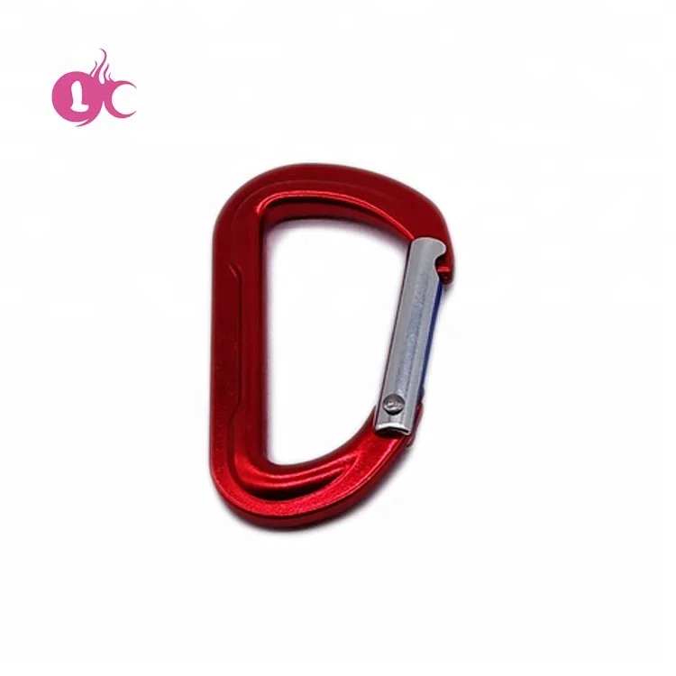 Manufacturer custom logo custom color aluminum carabiner clip aluminum carabiner d shape keychain clip