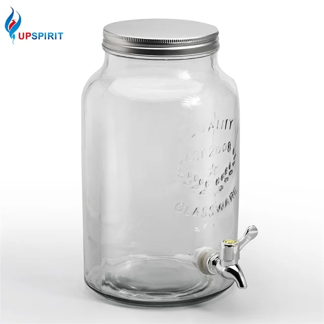 Top Sale Drinking Glass Jar 6L Mason Glass Juice Beverage Dispenser Jar with Tap