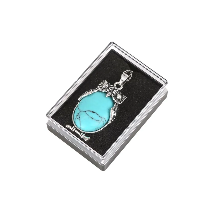 Vintage Owl Necklace Pendant with Birthstone Chakra Crystal Jewelry for Women and Men