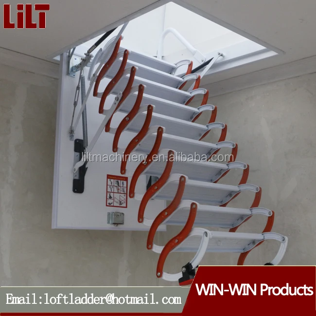 Steel ladders for loft retractable staircase to save more space domestic ladder lofts