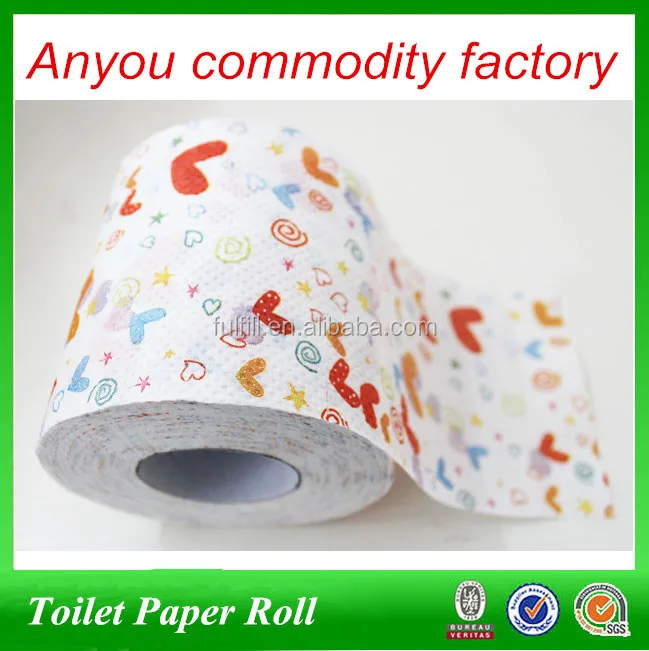 Wholesale Cartoon small heart printed virgin wood pulp custom printed toilet paper roll
