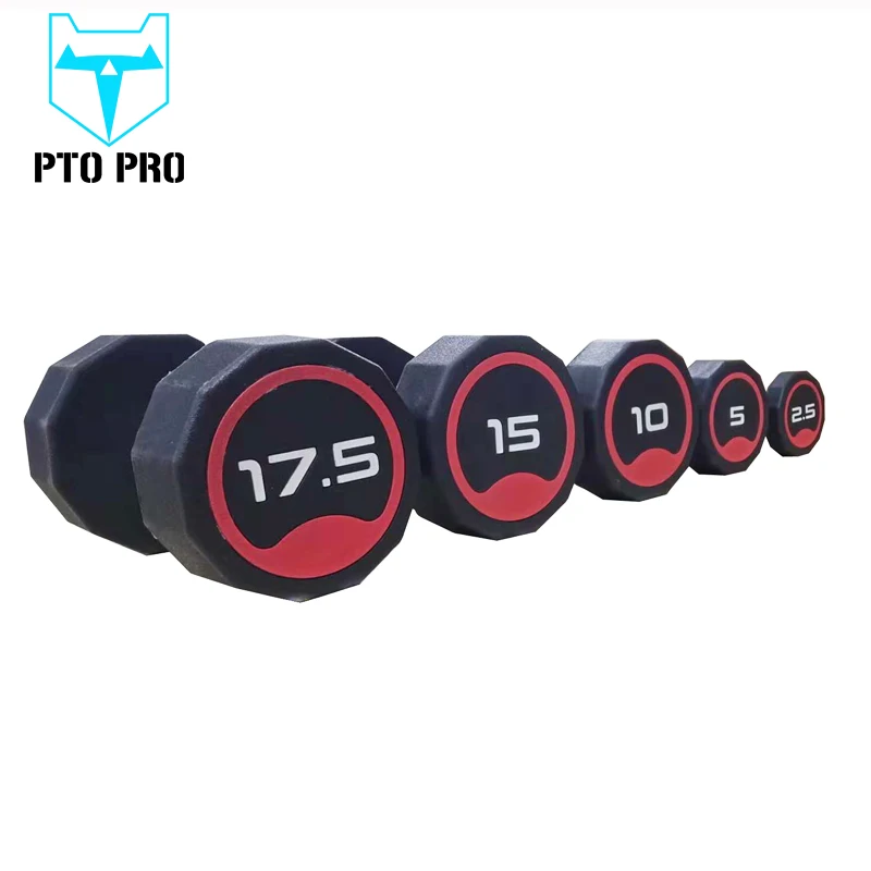 Fitness room professional customized high-grade rubber/PU dumbbell twelve-sided dumbbell