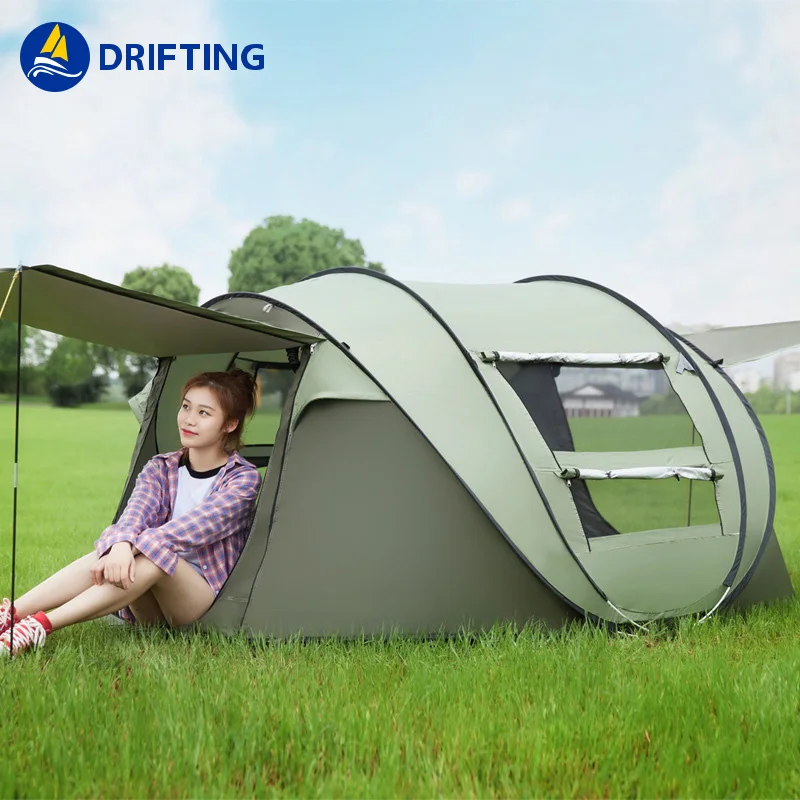 UV aluminum automatic Outdoor camping wild big tent 5-8 persons awning garden pergola 280*200*120CM