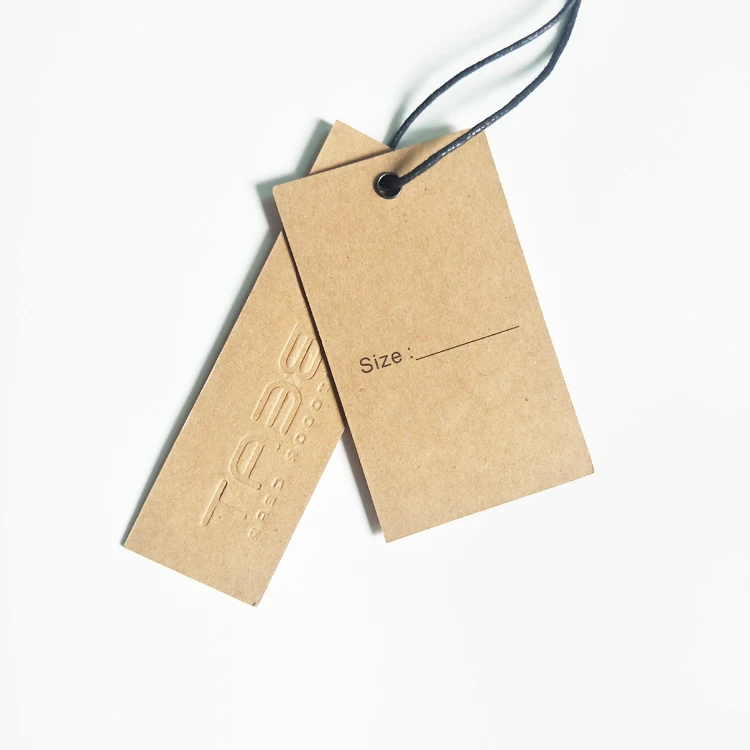 Garment Accessories Fashion Hang Tags Custom Recycled Clothing Hangtags For Clothing, Eco Friendly Kraft Paper Labels For Cloth