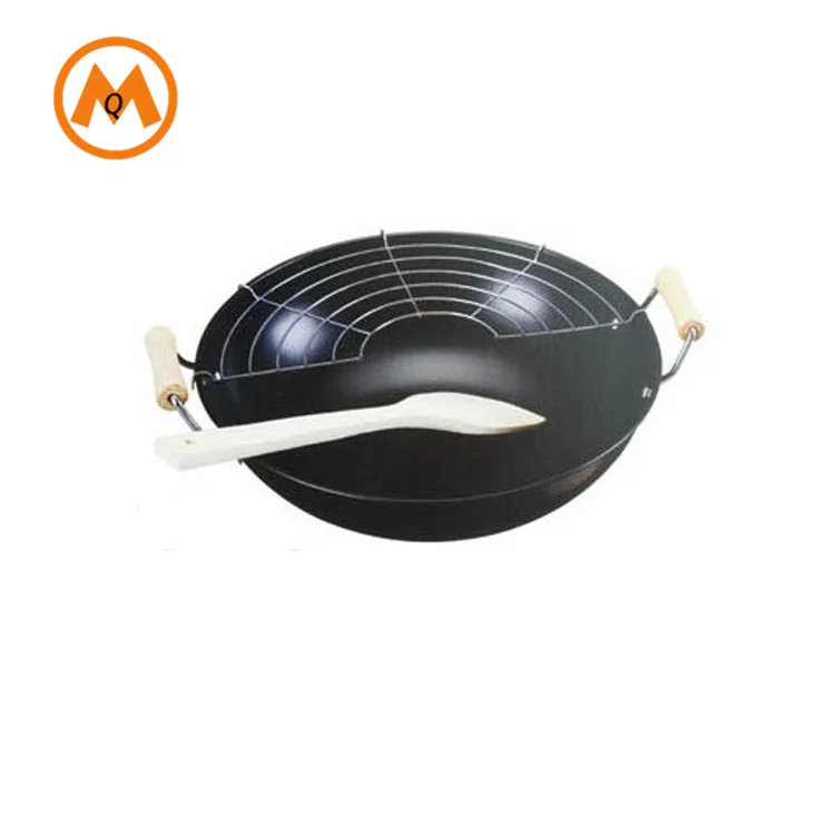 Chinese carbon steel non stick kitchen ware wok