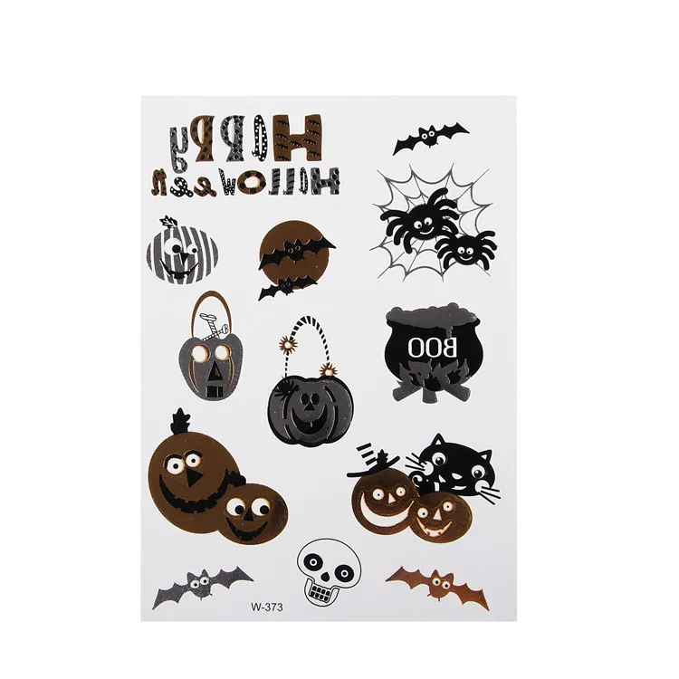 Переноса воды искусство татуировки наклейки Хэллоуин Тыква дизайн