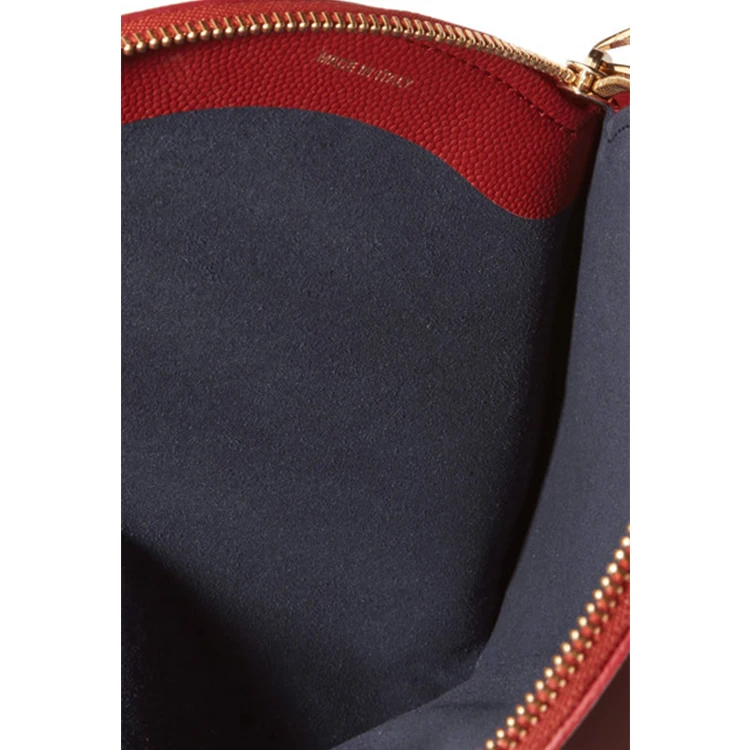 Fashion Style Round Circle textured-leather pouch make up bag