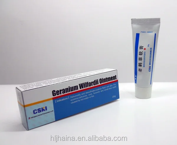
Herbal Eczema, Carbuncle, Sore, Furuncle Treatment, Stop Skin Itching and Pain Geranuim Wilfordii Ointment 