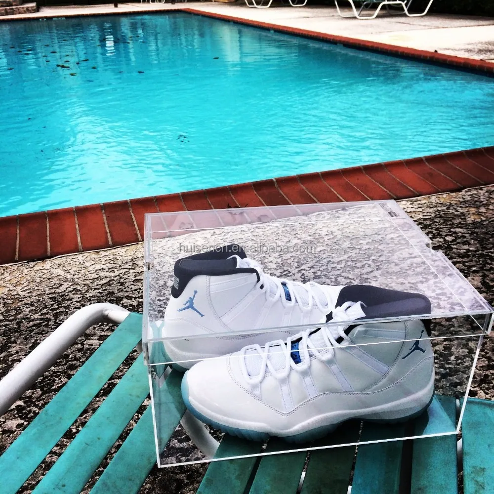Clear sports shoes case transparent acrylic shoe display sneaker storage box