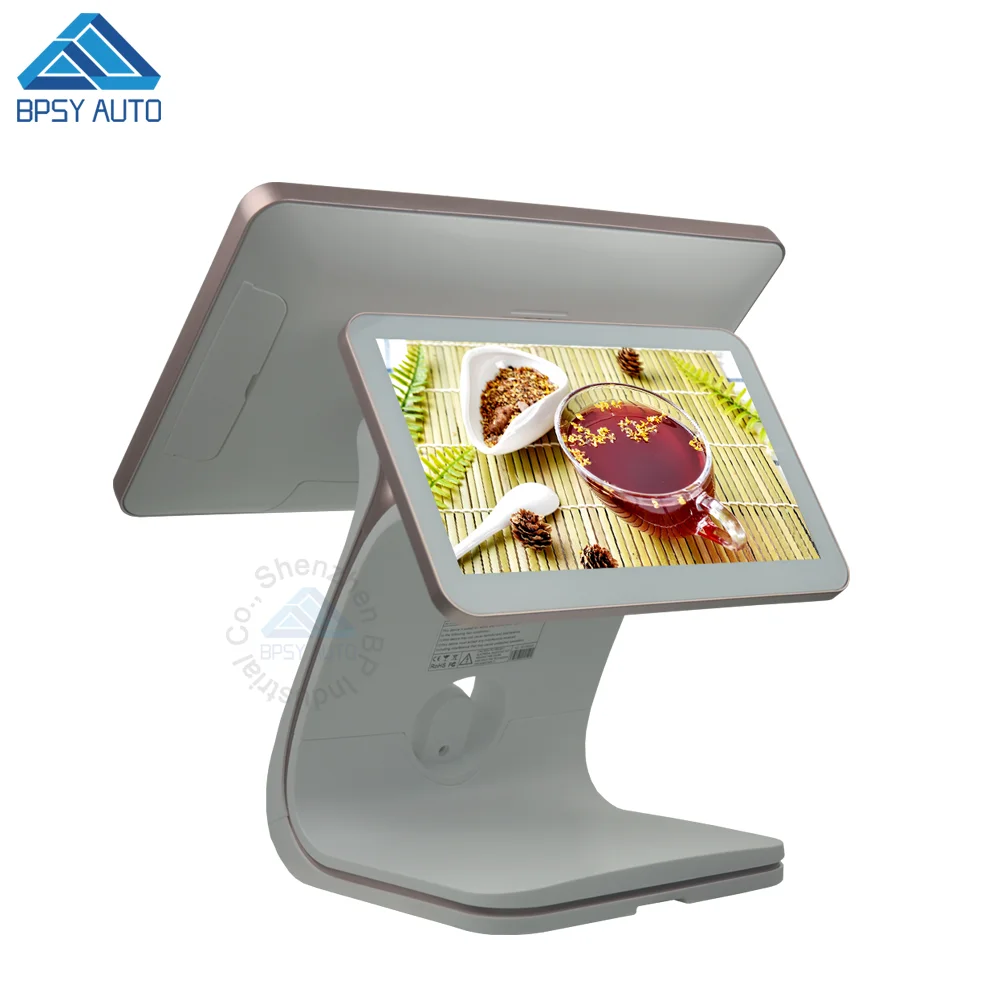 Емкостная сенсорная панель планшета 15,6 дюймов, intecore I3 Win10, двойной экран, POS-система для розничных продавцов