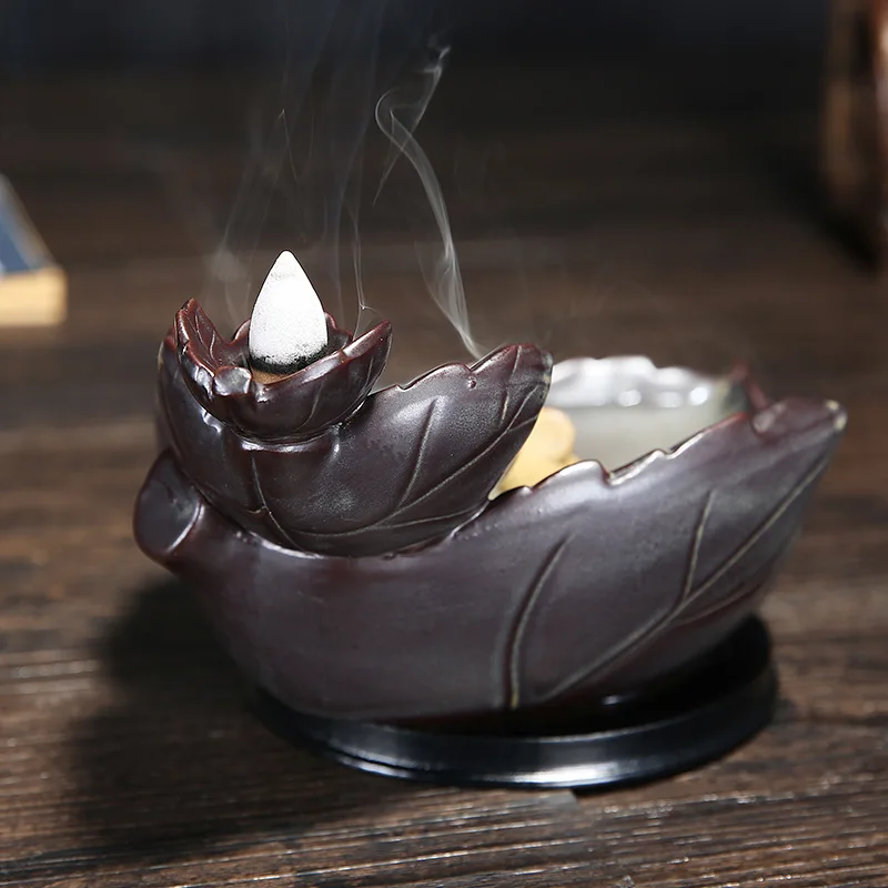 
APHACATOP Creative CERAMIC tree motif smoke backflow STONE CENSER GIFTS Incense Holder 