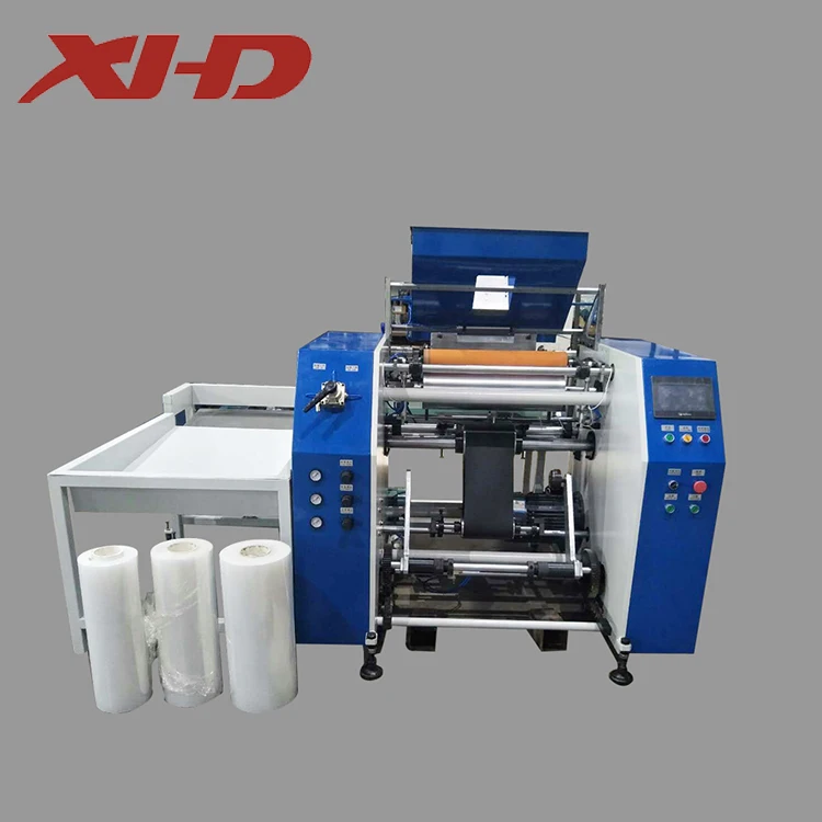 fully automatic stretch wrap film jumbo roll rewinder machinery