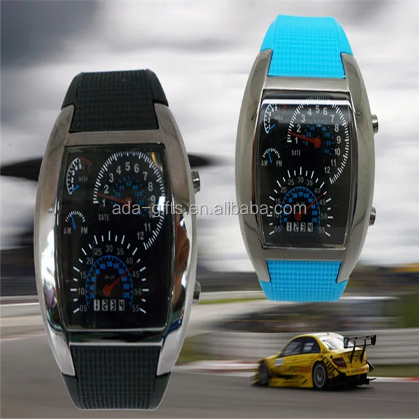 Turbo Sports Car Meter fashion mirror led watch women men cool led watch