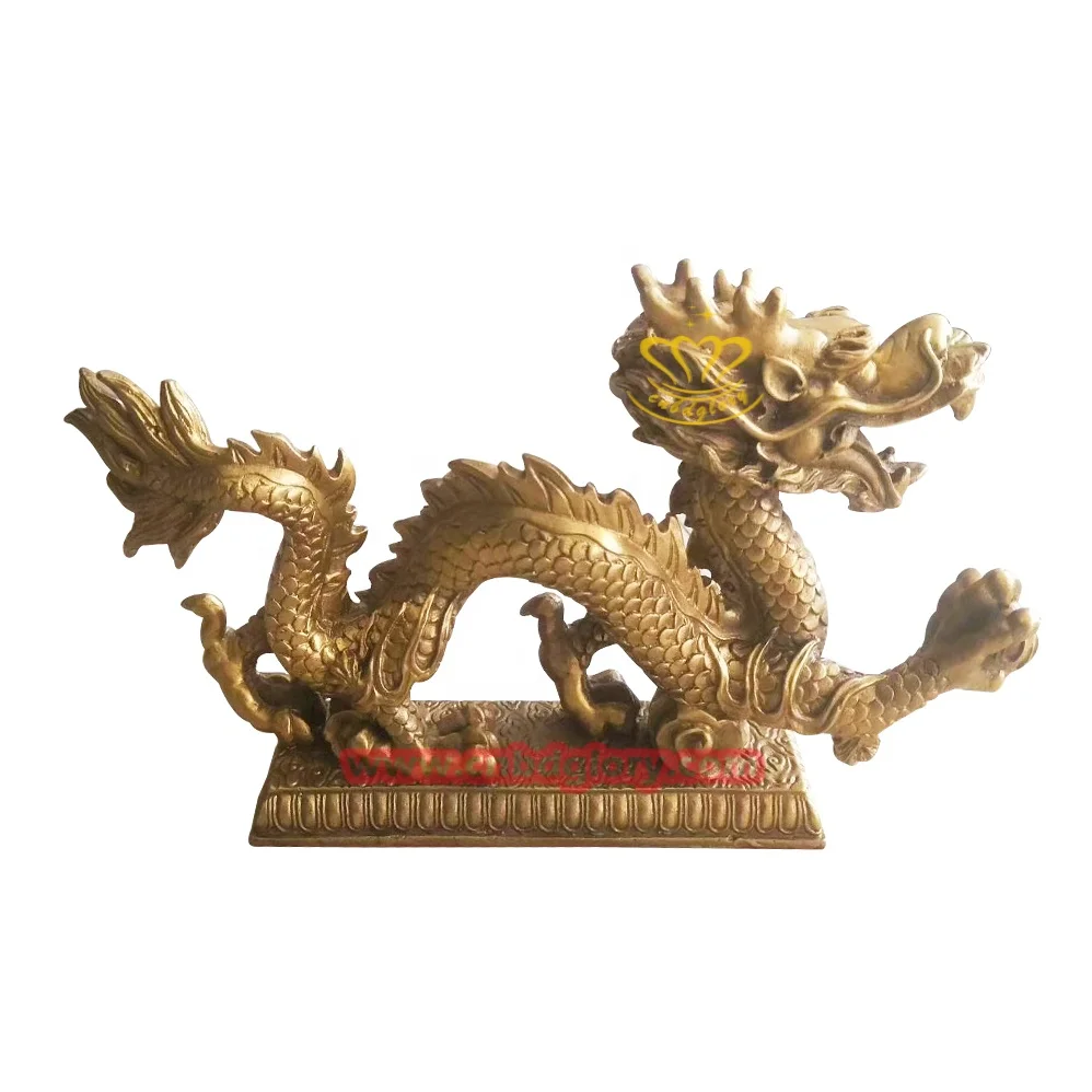 Chinese Style Metal Material Sculpture Bronze Dragon Statues