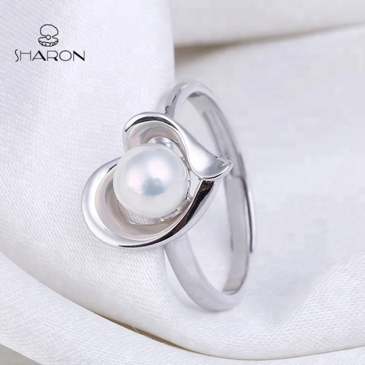 Fashion Bridal Heart 925 Sterling Silver Women Natural Freshwater Pearl Set For Jewelry