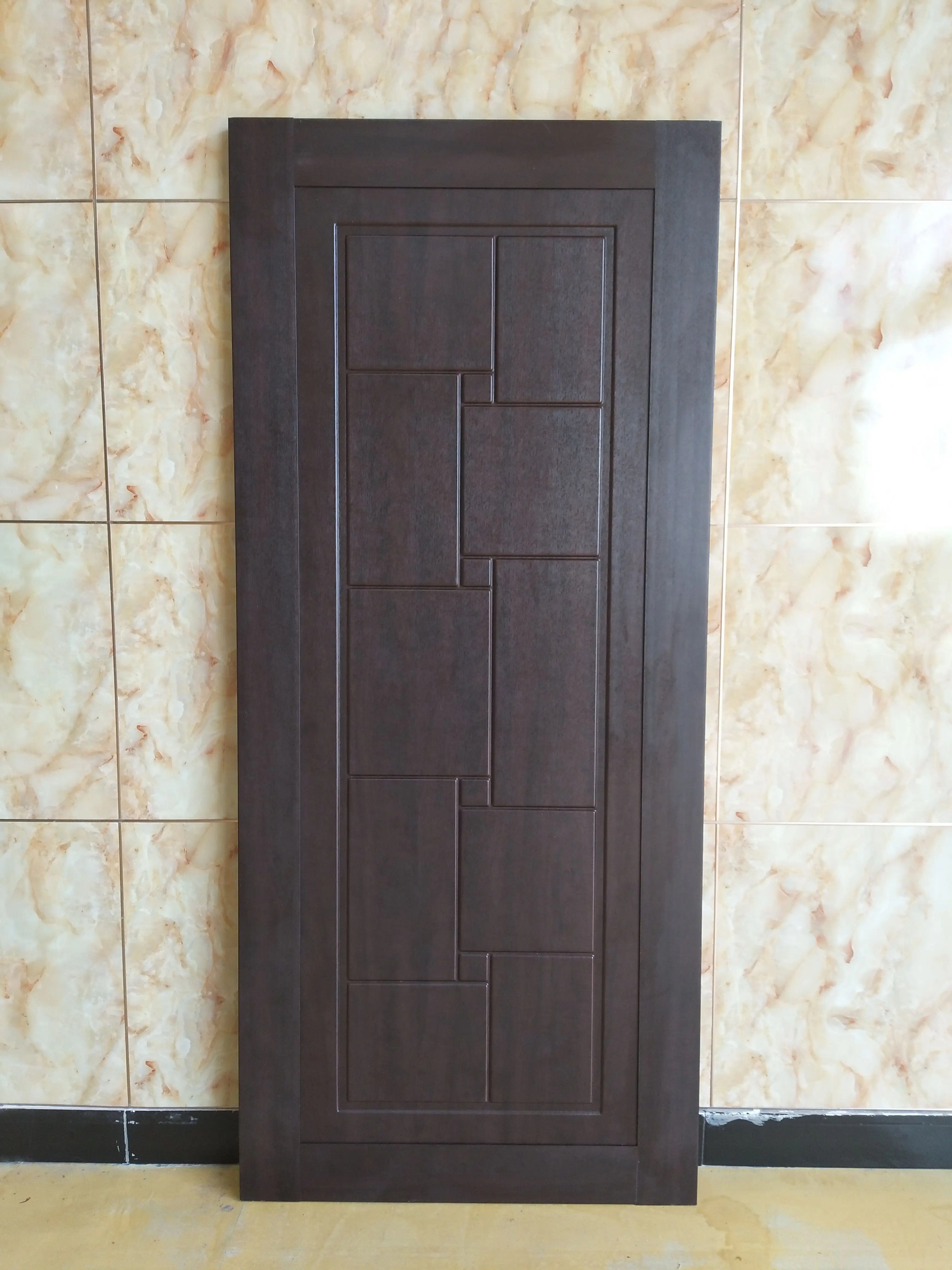 pvc laminate Hollow Core WPC Wooden plastic waterproof Door Design wpc assembly door