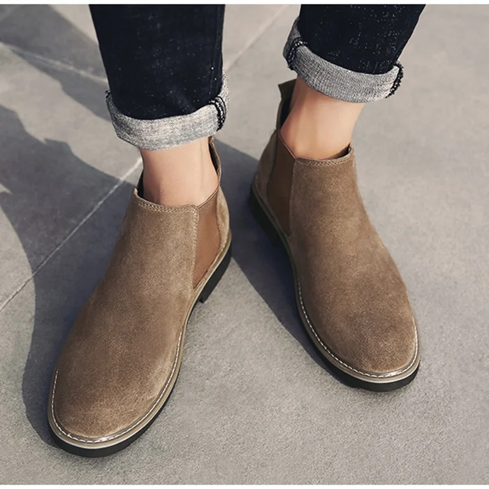 Wholesale fashion men winter boots for men Slip-On leather PU shoes