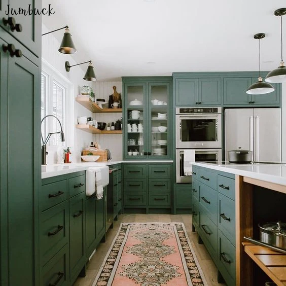 
Envy inducing green kitchen cabinet that will make your house guests jealous 