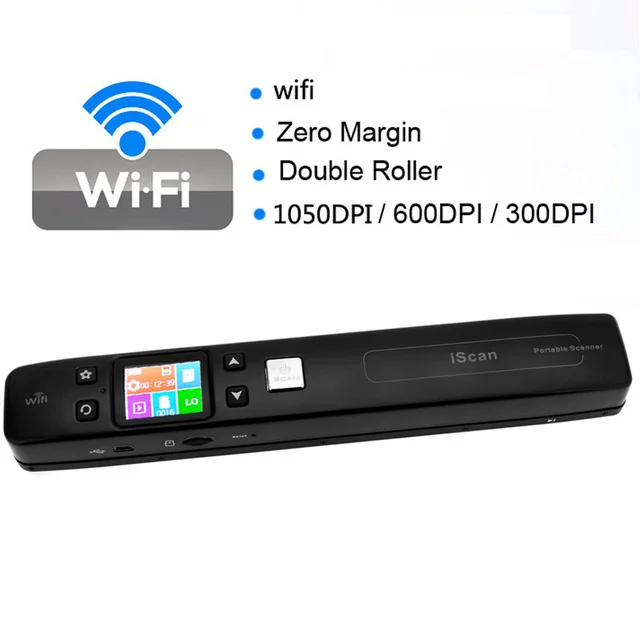 Wireless Wifi Portable A4 Document Book Scanner 1050DPI JPG and PDF Formats Mini Handheld Scanner